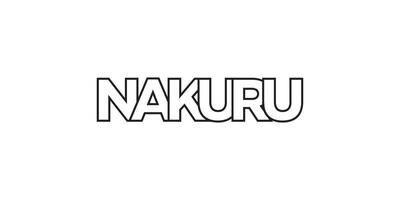 nakuru nel il Kenia emblema. il design Caratteristiche un' geometrico stile, vettore illustrazione con grassetto tipografia nel un' moderno font. il grafico slogan scritta.