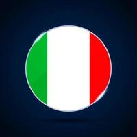 icona del pulsante cerchio bandiera nazionale italia vettore