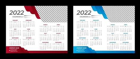 calendario da tavolo design 2022 modello di calendario da parete 2022 vector