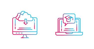 Scarica e e apprendimento icona vettore