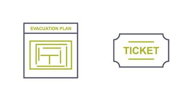 evacuazione Piano e Biglietti icona vettore