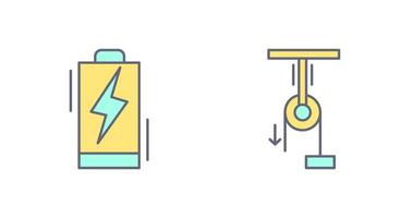 batteria e puleggia icona vettore