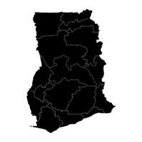 Ghana carta geografica con amministrativo divisioni. vettore illustrazione.