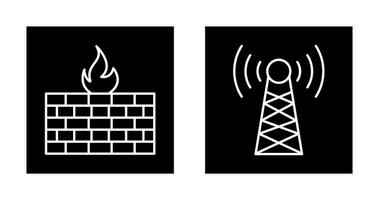 firewall e Torre icona vettore