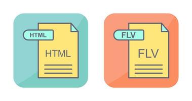 html e flv icona vettore