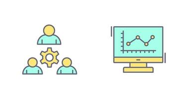 lavoro di squadra e linea grafico icona vettore