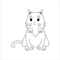 carino gatto linea arte illustrazione vettore