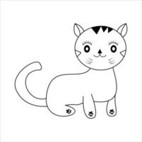 carino gatto linea arte illustrazione vettore