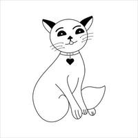 carino gatto linea arte illustrazione vettore