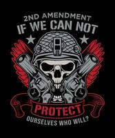2 ° emendamento Se noi può non proteggere noi stessi chi volontà maglietta design vettore