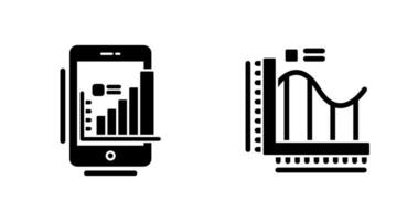 mobile e bar grafico icona vettore