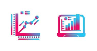 grafico e il computer portatile icona vettore