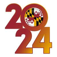 2024 bandiera con Maryland stato bandiera dentro. vettore illustrazione.