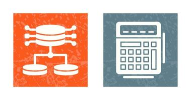 strutturato dati e calcolatrice icona vettore