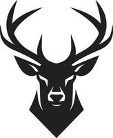 il essenza di natura nero vettore cervo design noir cervo icona un' moderno natura capolavoro