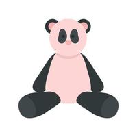 peluche panda animale semi piatto colore oggetto vettoriale