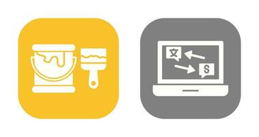 dipingere spazzola e traduttore icona vettore