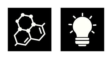 molecola e leggero lampadina icona vettore