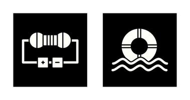 resistore e galleggiante icona vettore