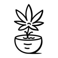 ciotola per piante di marijuana vettore