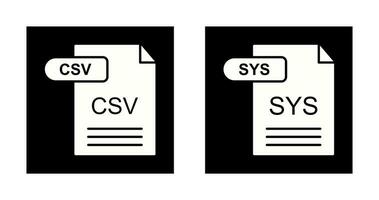 csv e SYS icona vettore