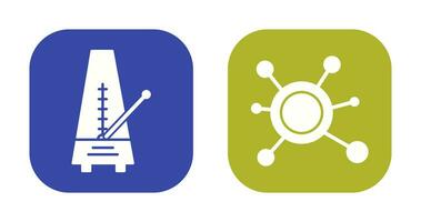 metronomo e molecola icona vettore