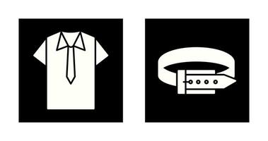 camicia e cravatta e cintura icona vettore
