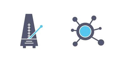metronomo e molecola icona vettore