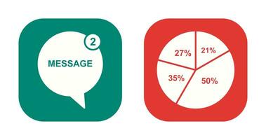 Messaggio bolle e torta grafico icona vettore