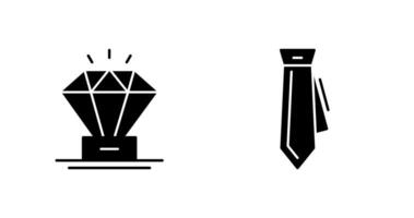 diamante e cravatta icona vettore