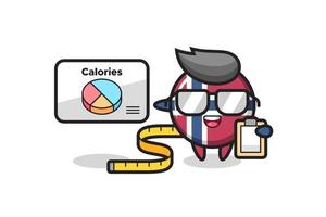 illustrazione della mascotte del distintivo della bandiera della Norvegia come dietista vettore