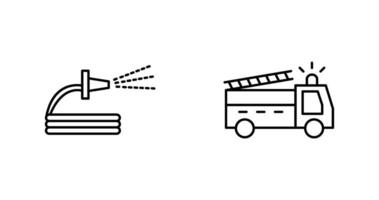 spruzzatura acqua e fuoco camion icona vettore