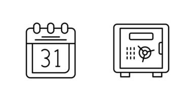 calendario e sicuro scatola icona vettore