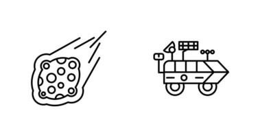 metroite e Luna rover icona vettore