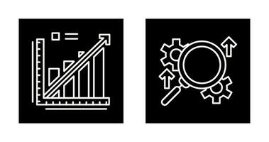 linea grafico e ricerca icona vettore