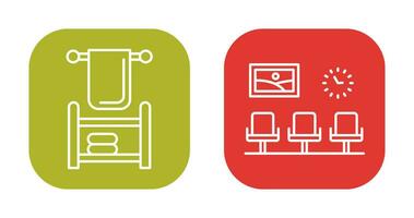 asciugamano e posti a sedere icona vettore
