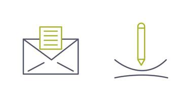 e-mail documenti e disegnare curva icona vettore