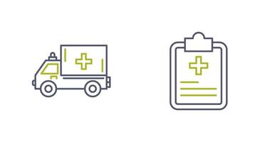 ambulanza e prescrizione icona vettore