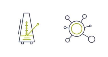 metronomo e molecola icona vettore