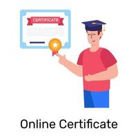 certificato e credenziali online vettore
