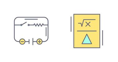 elettrico circuito e formula icona vettore