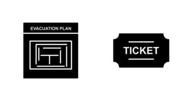 evacuazione Piano e Biglietti icona vettore