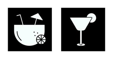 Noce di cocco bevanda e cocktail bevanda icona vettore