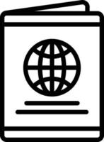 icona della linea per il passaporto vettore