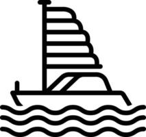 icona della linea per la barca vettore
