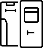 icona della linea per la porta del pullman vettore
