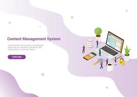 concetto di sistema di gestione dei contenuti cms vettore