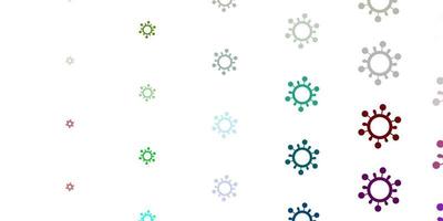 sfondo vettoriale multicolore chiaro con simboli di virus.
