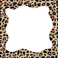 telaio con moderno ornamento di stilizzato leopardo pelle. decorativo astratto confine con animale ornamento. vettore