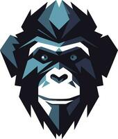 eleganza nel il giungla scimpanzé simbolo forza e grazia nero scimpanzé icona vettore